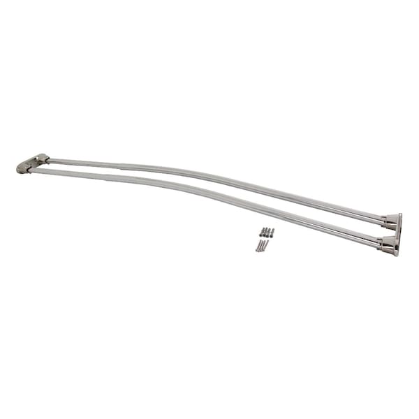 6072 Stainless Steel Adjustable Double Curved Shower Curtain Rod, Polished Nickel